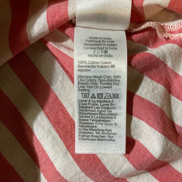 J. Crew - Coral/White Striped High Low Relaxed Fit Button Up Top - XXS - Picture 8 of 9